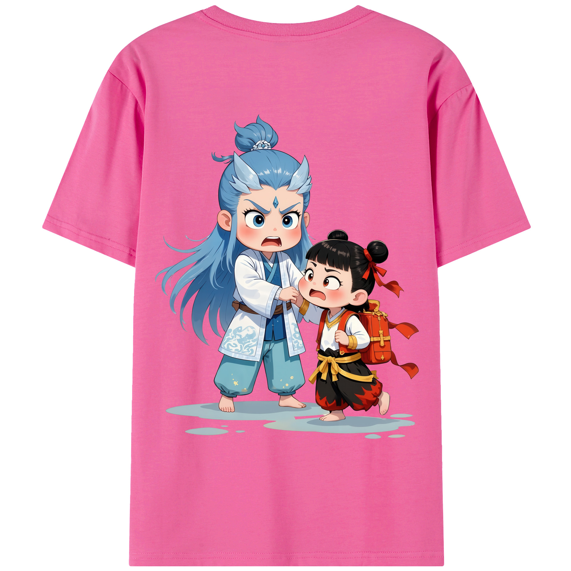 （画像用） Ne Zha 2 ナタ 魔童の大暴れ レディース半袖Tシャツ(バックプリント)